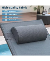 Sugift Outdoor Chaise Lounge Glider Chair with Armrests and Pillow