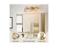 gaomon Crystal Gold Bathroom Vanity Light Light Modern Bathroom Vanity Light Fixtures Over Mirror Modern Crystal Vanity Lighting