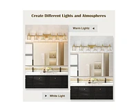 gaomon Crystal Gold Bathroom Vanity Light 6 Light Modern Bathroom Vanity Light Fixtures Over Mirror Modern Crystal Vanity Lighting