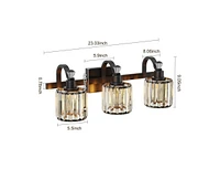 gaomon Crystal Black Bathroom Vanity Light 3 Light Modern Bathroom Vanity Light Fixtures Over Mirror Bath Wall Lighting，E26 BaseVisit the Garve