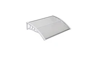 Slickblue Ht-100 x 80 Door & Window Rain Cover Eaves Transparent Board with White Holder for Household Applications