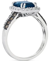 Le Vian London Blue Topaz (2-1/5 ct. t.w.) & Diamond (3/8 ct. t.w.) Statement Ring in 14k White Gold