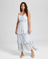 And Now This Women's Floral-Print Ruffled Tiered Smocked-Waist Maxi Dress, Exclusively at Macy's