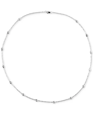 Diamond Bezel Station 18" Necklace (1/2 ct. t.w.) in 14k White Gold