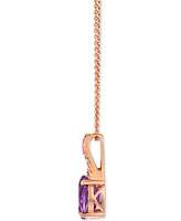 Le Vian Amethyst (1-1/3 ct. t.w.), Pink Sapphire (1/10 ct. t.w.) & Nude Diamond Accent 20" Adjustable Pendant Necklace in 14k Rose Gold