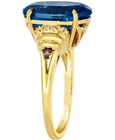 Le Vian London Blue Topaz (6-3/8 ct. t.w.) & Diamond (1/20 ct. t.w.) Oval Ring in 14k Yellow Gold