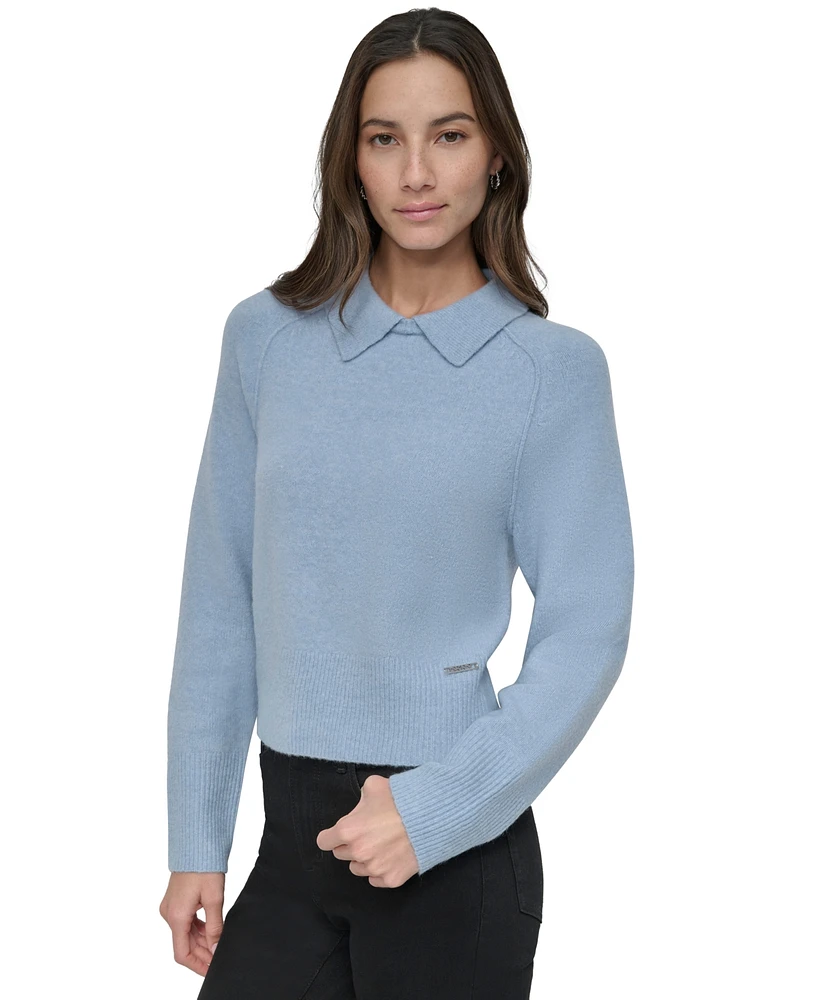 Dkny Jeans Petite Pullover Polo Sweater