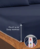 Cool Percale Fitted Sheet Only, 100% Organic Cotton, Fully Elasticized with Deep Pockets by California Design Den