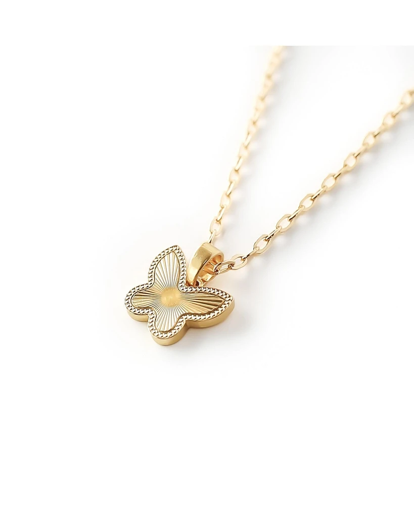 Bowood Lane Non-Tarnishing Gold Filled Dainty Chain With Butterfly Charm Necklace