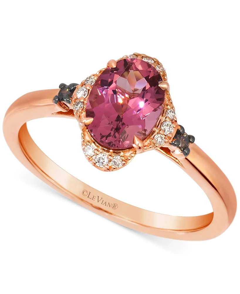 Le Vian Passion Fruit Tourmaline (1-1/20 ct. t.w.) & Diamond (3/8 ct. t.w.) Ring in 14k Rose Gold