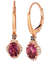 Le Vian Passion Fruit Tourmaline (1-3/8 ct. t.w.) & Diamond (1/10 ct. t.w.) Drop Earrings in 14k Rose Gold