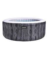 Jleisure Greywood 65 Inch 3 Person Inflatable Round Outdoor Hot Tub Spa, Gray