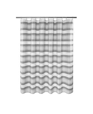 Awesome Home Horizontal Beach Stripe Water Repellent Shower Curtain ,72"X72" ,Navy Blue