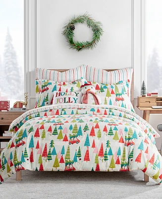 Levtex Merry Bright Holly Jolly Reversible 3-Pc. Duvet Cover Set, King