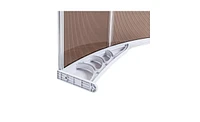 Slickblue Ht-100 x 80 Household Door & Window Rain Cover – Durable Eaves in Brown Board with White Holder