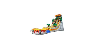 JumpOrange 25 T-Rex Commercial Grade Water Slide with Splash Pool for Kids and Adults (with Blower), Outdoor Indoor, Wet Dry Use, Tall Inflatable