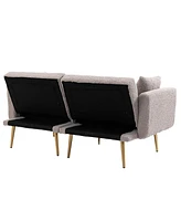 Slickblue Velvet Loveseat Sofa with Metal Feet, Elegant Accent Sofa for Living Room or Bedroom