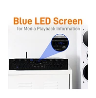 Pyle Bluetooth Home Audio Source Amplifier With Fm Radio, MP3/Usb/Sd/Aux Playback, 6-Channel, 600 Watt