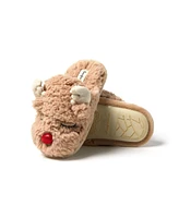 Dearfoams Kids Holiday Christmas Reindeer Scuff Slipper