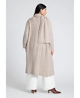 Eloquii Plus Sweater Scarf Knit Coat