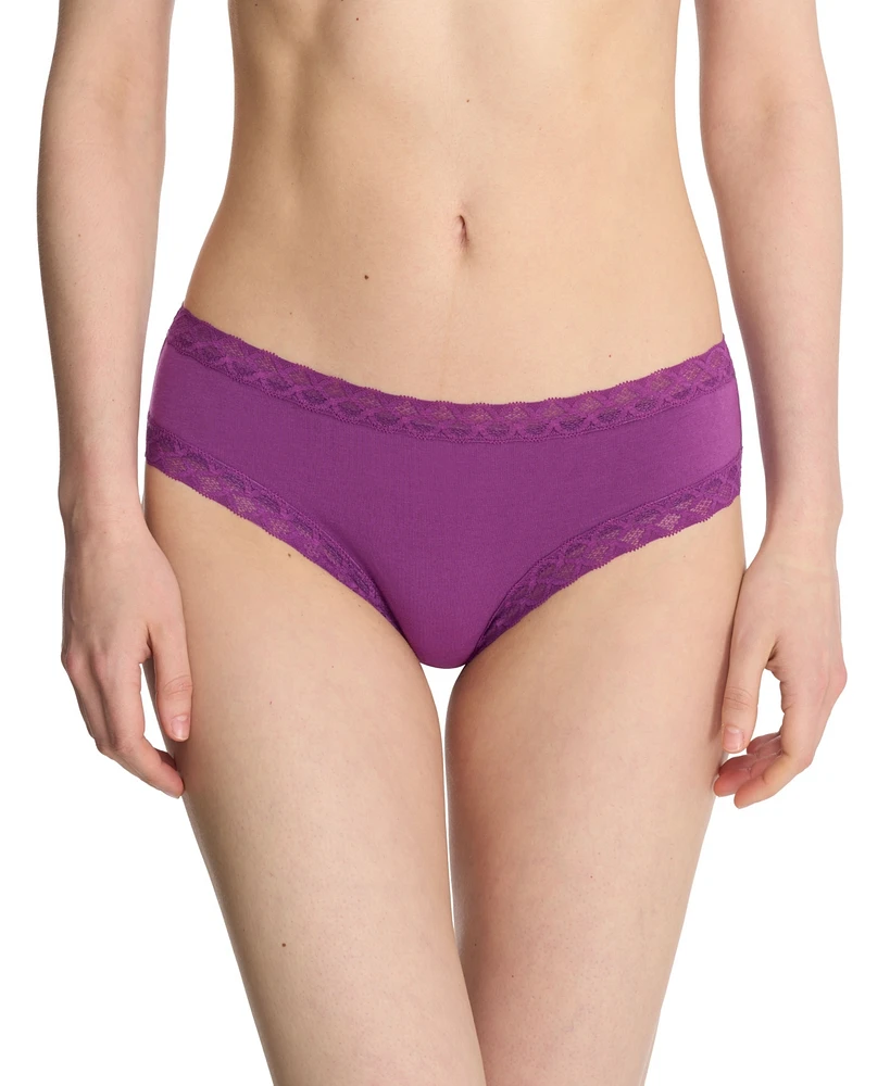 Natori Women's No-show Pima Cotton Bliss Girl Brief With Lace