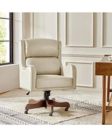 Clemant Transitional Leather Executive Task Chair with Adjustable Seat Height and Tilt Mechanism
