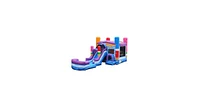 JumpOrange Ice Pops Bounce House Water Slide Combo with Pool (Blower Included), for Kids and Adults, Wet Dry Use, Tunnel Entrance, Basketball Hoop, Ou