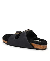 Dearfoams Fireside by Women's Tamworth Genuine Shearling Double Band Sandal