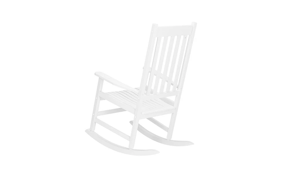 Slickblue Square Wooden Rocking Chair in Original Finish, Classic Design for Comfortable Indoor Seating