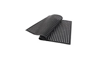 Slickblue Industrial Multi-Functional Anti-Fatigue Rubber Hexagonal Mat for Bar and Kitchen with Drainage and Non-Slip Design