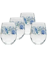 Fiesta Coastal Shores Stemless Wine Glass, Set of 4