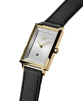 Mvmt Women's Signature Square Black Leather Strap Watch ,24mm