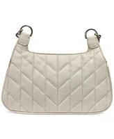 Karl Lagerfeld Paris Lafayette Small White Quilted Leather Shoulder Bag