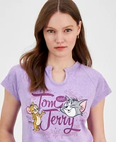 Freeze 24-7 Juniors' Tom & Jerry Embellished Raglan Baby Tee