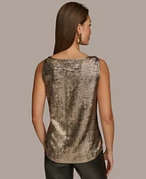 Donna Karan New York Women's Metallic Cowlneck Tank Top