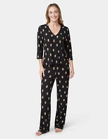 Hue Women's 2-Pc. Ultra Ribbed Printed Pajama Set