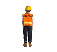 Dress Up America Orange Construction Worker Role-Play Set - Kids Girls & Boys