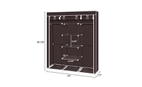 Slickblue 69" Portable Clothes Closet with Non-Woven Fabric and Double Rod for Efficient Storage Organizer