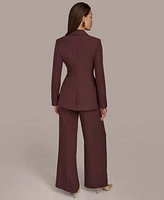 Donna Karan New York Womens Belted Blazer Wide Leg Pants