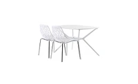 Slickblue 4-Piece Birds Nest Style Lounge Chair Set, Elegant White Design for Indoor & Outdoor Use