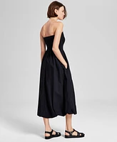 And Now This Women's Strapless Mixed Media Bubble-Hem Midi Dress, Exclusively at Macy's