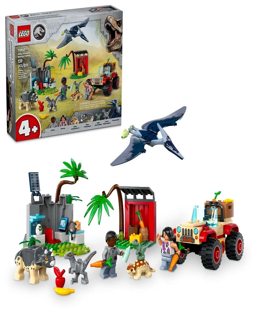 Lego Jurassic World Baby Dinosaur Rescue Center and Toy Car 76963, 139 Pieces