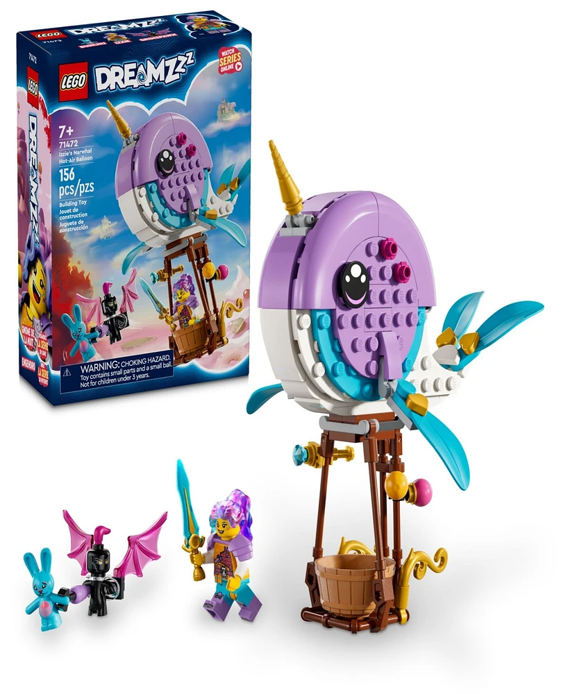 Lego DREAMZzz Izzie's Narwhal Hot-Air Balloon Toy 71472, 156 Pieces