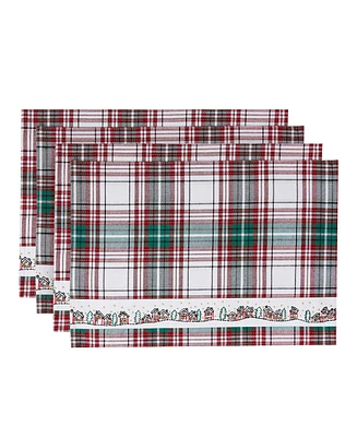 Avanti Holiday Cotton Plaid Placemats 13" x 19", Set of 4