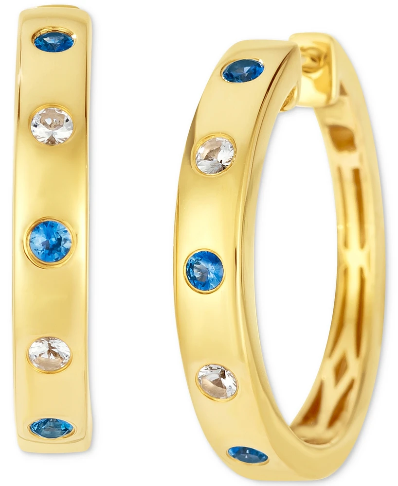 Le Vian Anywear Everywear Blueberry Sapphire (1/6 ct. t.w.) & White Sapphire (1/10 ct. t.w.) Hoop Earrings in 14k Honey Gold