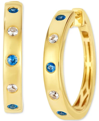 Le Vian Anywear Everywear Blueberry Sapphire (1/6 ct. t.w.) & White Sapphire (1/10 ct. t.w.) Hoop Earrings in 14k Honey Gold