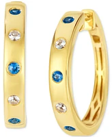 Le Vian Anywear Everywear Blueberry Sapphire (1/6 ct. t.w.) & White Sapphire (1/10 ct. t.w.) Hoop Earrings in 14k Honey Gold