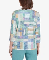 Alfred Dunner Petite Colorblock Top