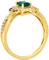 Le Vian Emerald (1/3 ct. t.w.), Nude Diamond (1/4 ct. t.w.) & Chocolate Diamond Accent Ring in 14k Honey Gold