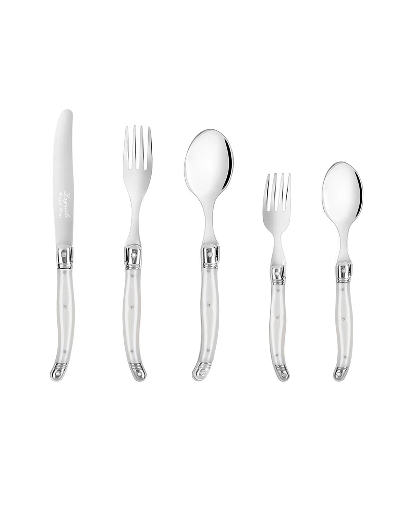 French Home Laguiole Connoisseur 20-Piece 18/10 Stainless-Steel Flatware Set with Handles